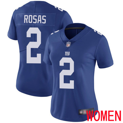 Women New York Giants #2 Aldrick Rosas Royal Blue Team Color Vapor Untouchable Limited Player Football NFL Jersey